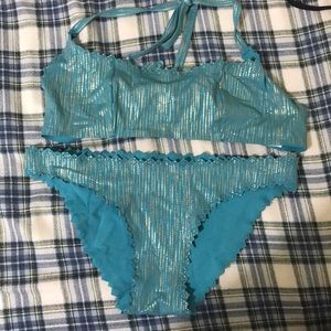 PilyQ Metallic Turquoise Bikini